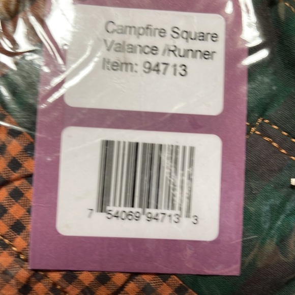 RUSTIC PRIMITIVE LODGE-CAMPFIRE QUILTED  FROM DONNA SHARP Valance /Table Runner - Picture 5 of 5